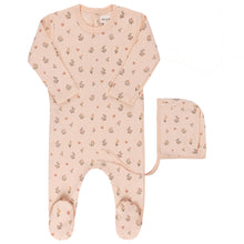 Load image into Gallery viewer, Ely&#39;s and Co Pink Garden Floral Print Stretchie and Bonnet
