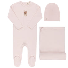 Load image into Gallery viewer, Ely&#39;s and Co Pink Organic Bear Collection Layette Set
