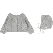 Load image into Gallery viewer, Lillete Light Blue Popcorn Weave Cardigan Set
