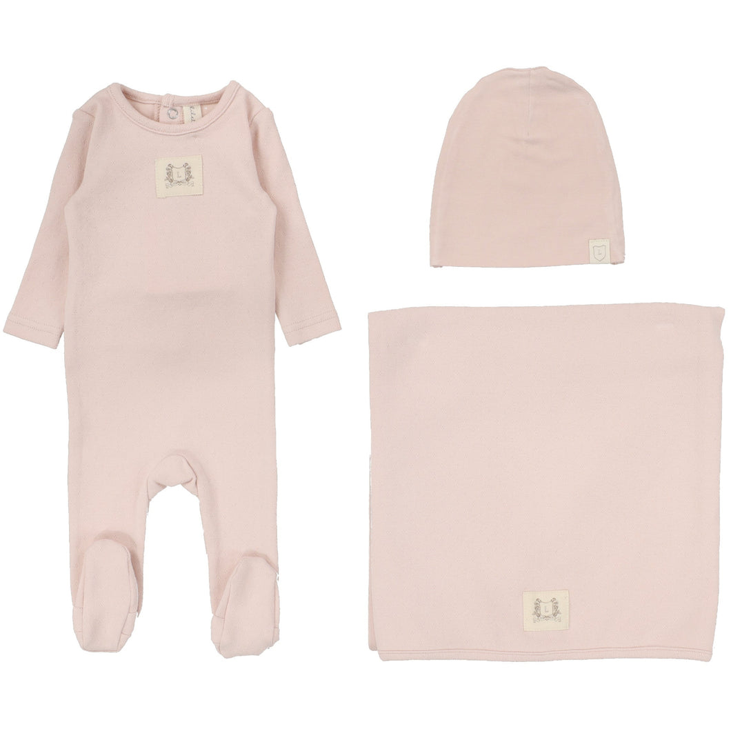 Lilette Soft Pink Pointelle Emblem Layette Set
