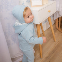 Load image into Gallery viewer, Mabel Bebe Beau Blue Spring Jacket and Beanie
