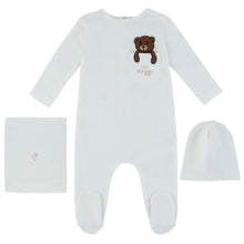 Load image into Gallery viewer, Noggi Ivory Baby Bear Pocket Layette Set- Girls
