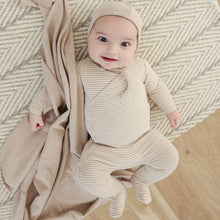 Load image into Gallery viewer, Lilette by Lil Legs Heather Oatmeal Stripe Stretchie
