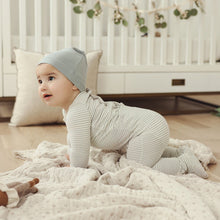 Load image into Gallery viewer, Lilette by Lil Legs Blue Stripe Signature Striped Stretchie and Beanie
