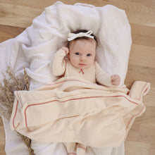 Load image into Gallery viewer, Lil Legs Cream with Winter Pink Stitch Classic Velour Stretchie
