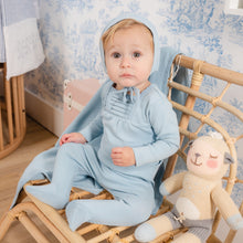 Load image into Gallery viewer, Mabel Bebe Beau Blue Pleat Layette Set
