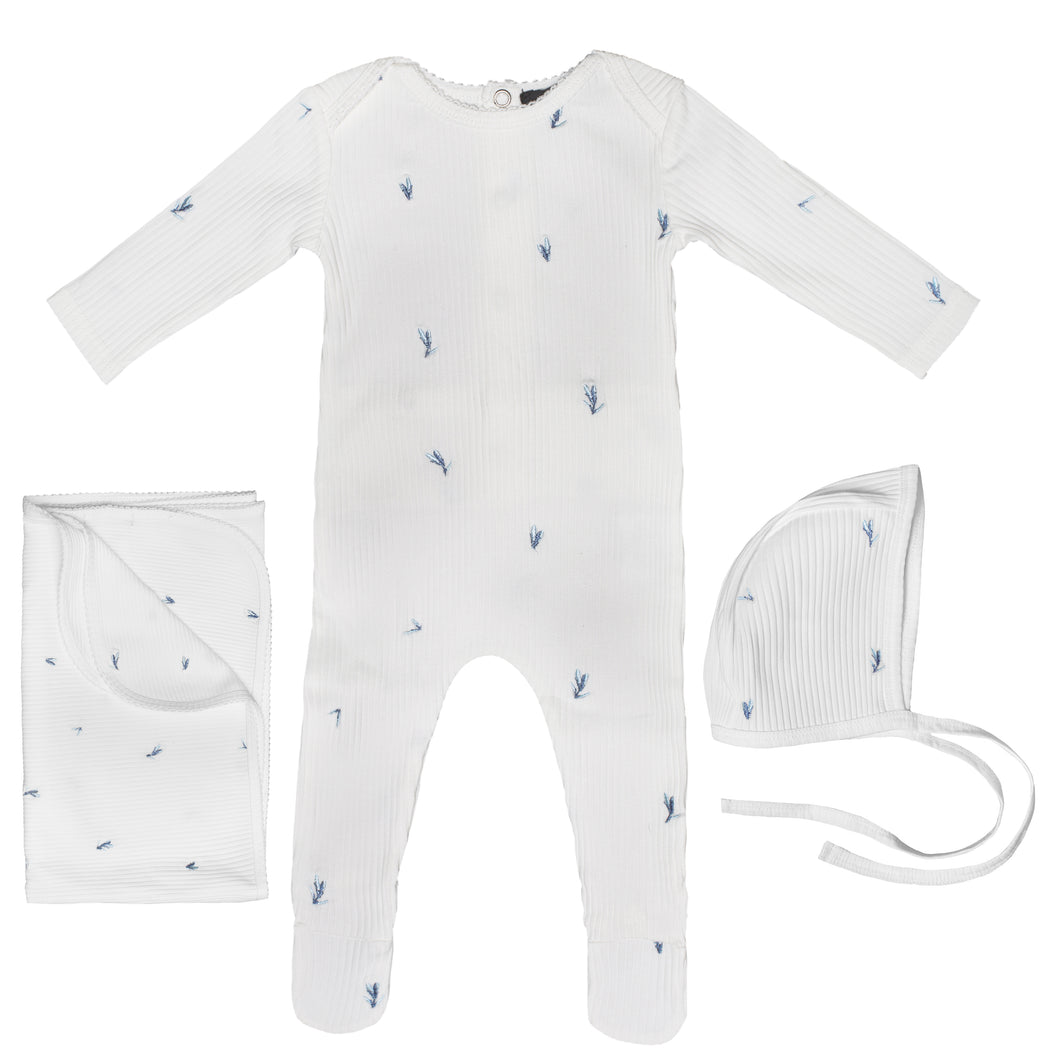 Noggi Embroidered Heart Layette Set- Boys