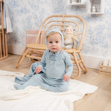 Load image into Gallery viewer, Mabel Bebe Beau Blue Pleat Layette Set
