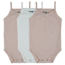 Load image into Gallery viewer, UnderNoggi Mauve + White Ribbed Baby Undershirt- Girls
