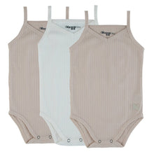 Load image into Gallery viewer, UnderNoggi Taupe + White Ribbed Baby Undershirt- Boys
