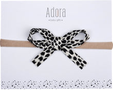 Load image into Gallery viewer, Adora Baby Mini Ribbon Bow Headband- Black Speckled
