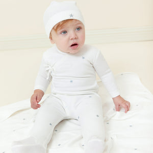 Kipp Baby Blue Star Embroidered Stretchie and Beanie