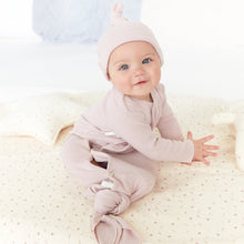 Load image into Gallery viewer, Kipp Baby Pink Waffle Knotted Gown Set
