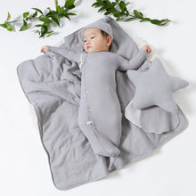 Load image into Gallery viewer, Kipp Baby Grey Waffle Star Pillow
