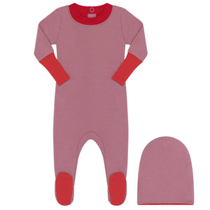 Parni Pink Colorblock Stretchie and Beanie