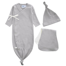Load image into Gallery viewer, Kipp Baby Grey Kimono Waffle Stretchie Set
