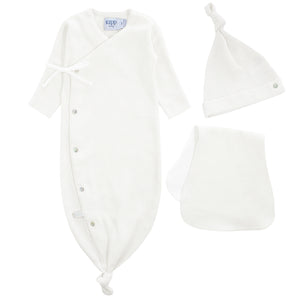 Kipp Baby White Kimono Waffle Stretchie Set