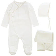 Load image into Gallery viewer, Kipp Baby White Detail Stitch Layette Set
