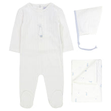 Load image into Gallery viewer, Kipp Baby Blue Bunny Layette Set
