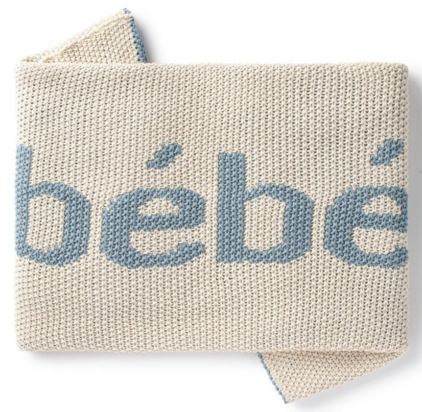 DOMANI HOME BEBE NATURAL/BLUE BABY BLANKET