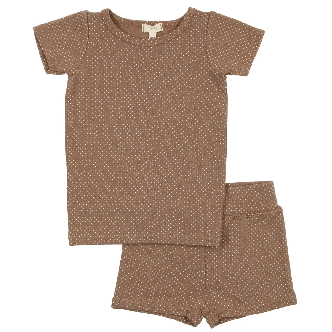 Lil Legs Tan Dot Pajamas