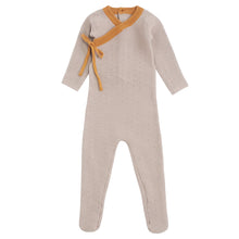 Load image into Gallery viewer, Kipp Baby Mauve Pointelle Rib Wrap Romper
