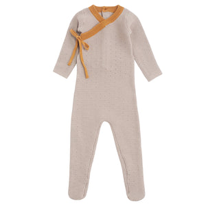 Kipp Baby Mauve Pointelle Rib Wrap Romper