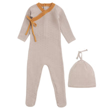 Load image into Gallery viewer, Kipp Baby Mauve Pointelle Rib Wrap Romper 
