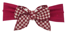 Load image into Gallery viewer, BANDEAU BABY BURGUNDY HOUNDSTOOTH BABY BAND
