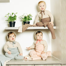 Load image into Gallery viewer, Bee &amp; Dee Pink Tint Colorblock Knit Collection Layette Set
