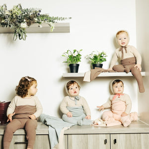 Bee & Dee Coffee Colorblock Knit Collection Layette Set