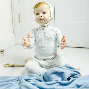 Bee & Dee Ashley Blue Cotton Print Collection Layette Set