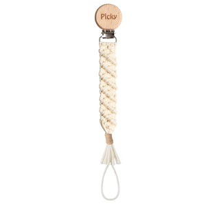 Picky Baby Macrame Braided Paci Clip- Beige