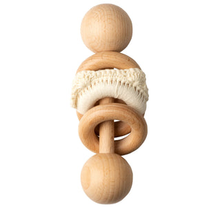Picky Baby Rattle with Teddy- Off White