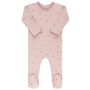 Ely's and Co Pink/Pink Ribbed Cotton Strawberry Collection Stretchie and Beanie