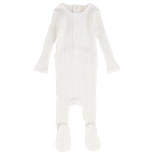 Lil Legs Winter White Wide Ribbed Stretchie