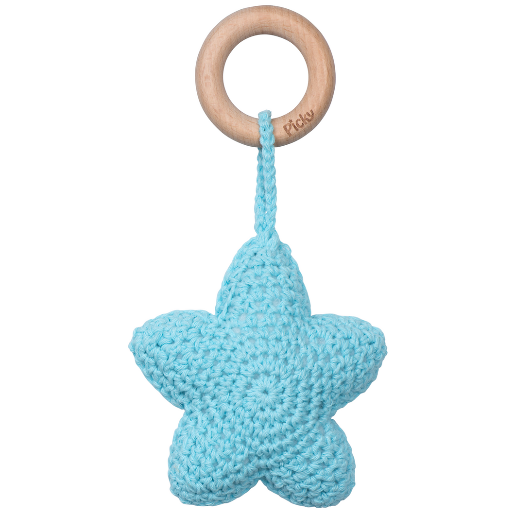 Picky Baby Star Rattle Teether- Teal