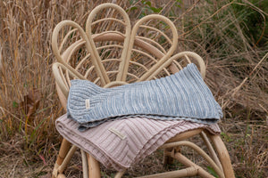 Marled Pink Ribbed Knit Blanket and Bonnet Set