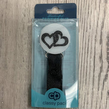 Load image into Gallery viewer, Classy Paci Marble black white onyx heart circle pacifier clip
