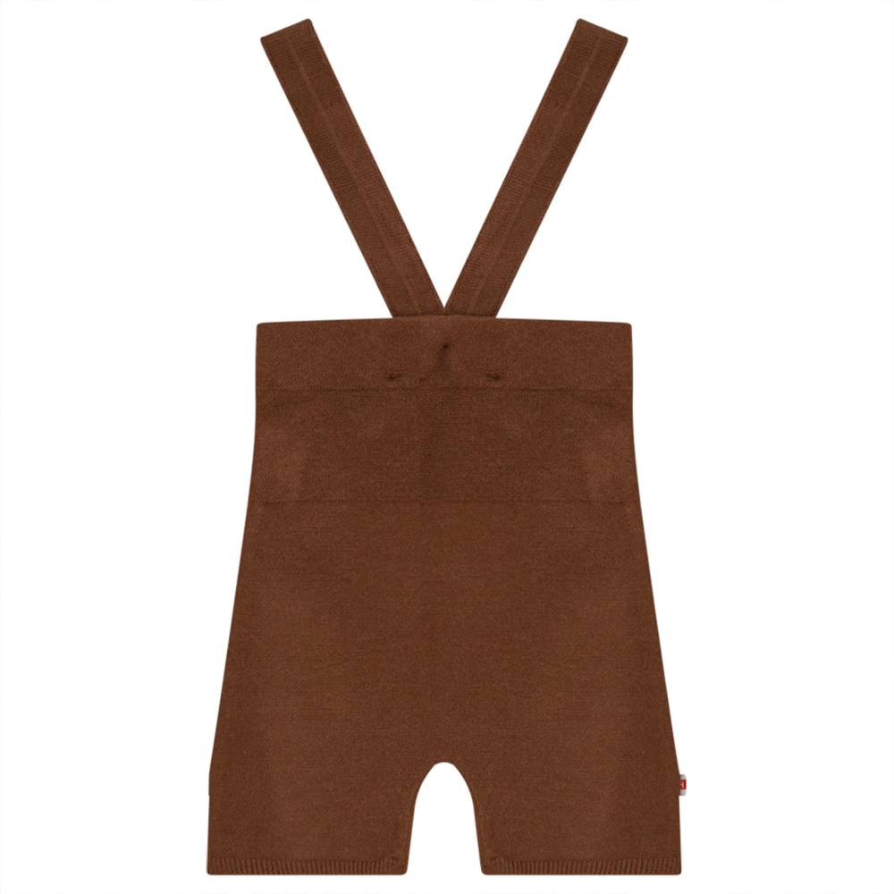 Hopscotch Coffee Knit Shorts with Suspenders