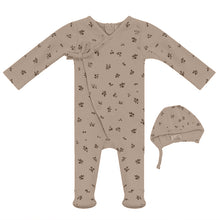 Load image into Gallery viewer, Lux Oatmeal Baby Floral Printed Stretchie and Beanie- Girls
