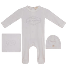 Load image into Gallery viewer, Fragile White Puff Print Layette Set
