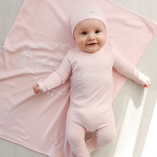 Load image into Gallery viewer, Fragile Pink Puff Print Layette Set
