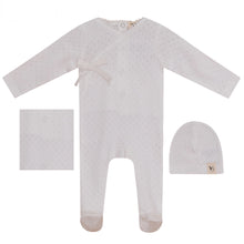 Load image into Gallery viewer, Bebe Bella Off White Rib Pointelle Layette Set
