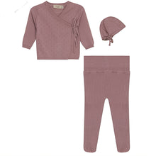 Load image into Gallery viewer, Bebe Bella Bloom Knitted Wrap Baby Set
