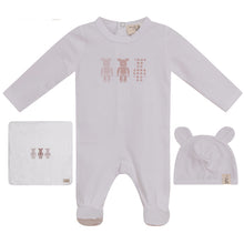 Load image into Gallery viewer, Bebe Bella White/Pink Baby Bear Printed Layette Set
