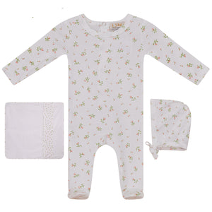 Lux Off White Floral Layette Set