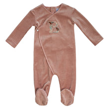Load image into Gallery viewer, Kipp Baby Pink Rib Velour B Stretchie and Beanie
