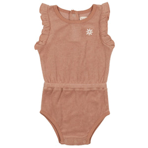 Analogie by Lil Legs Apricot Terry Romper
