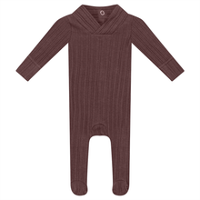 Load image into Gallery viewer, FYI Twilight Mauve Wide Ribbed Vneck Yoke Stretchie

